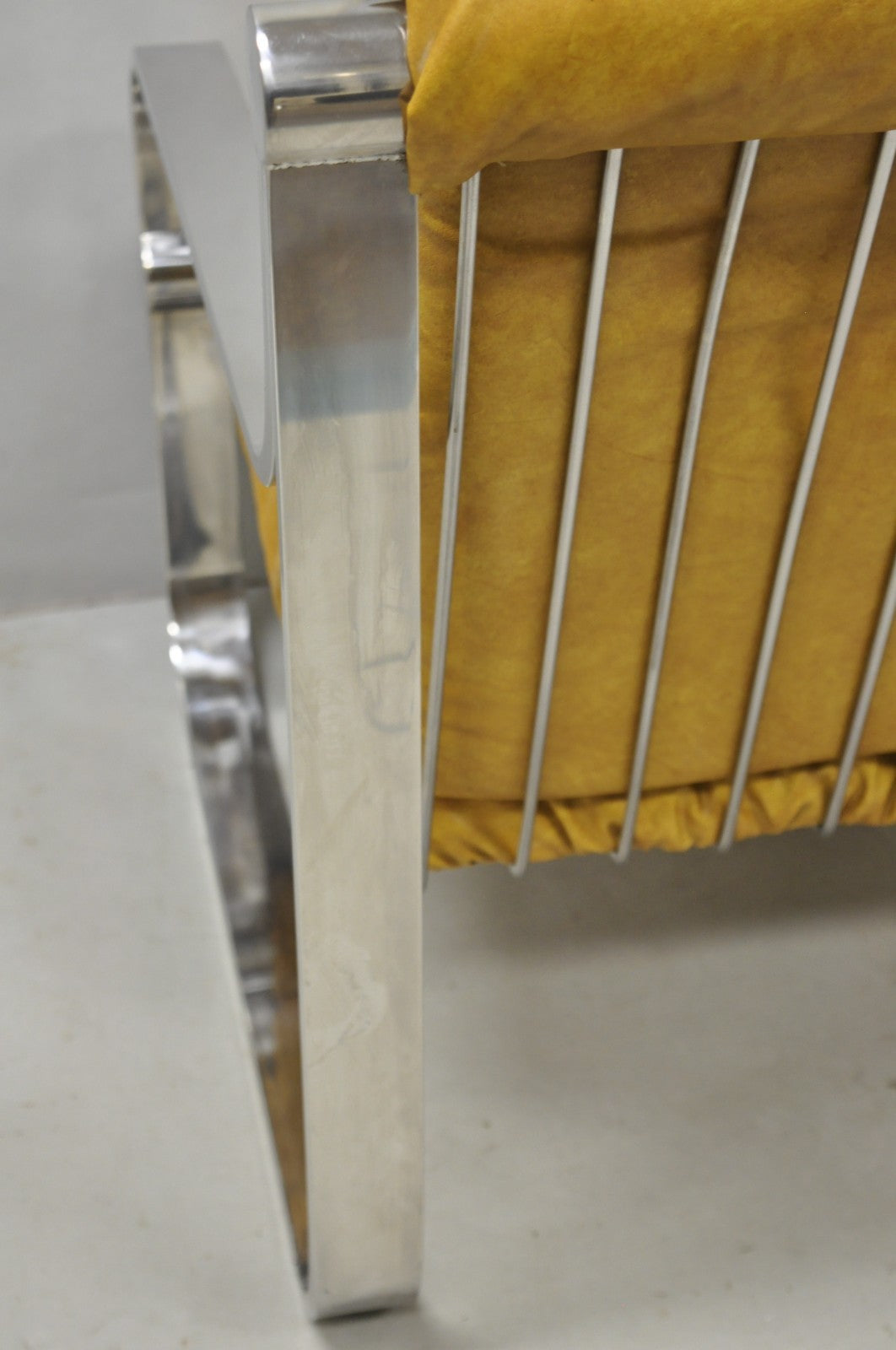 Mid Century Modern Chrome Milo Baughman Style Club Lounge Chair by AGI Ind.