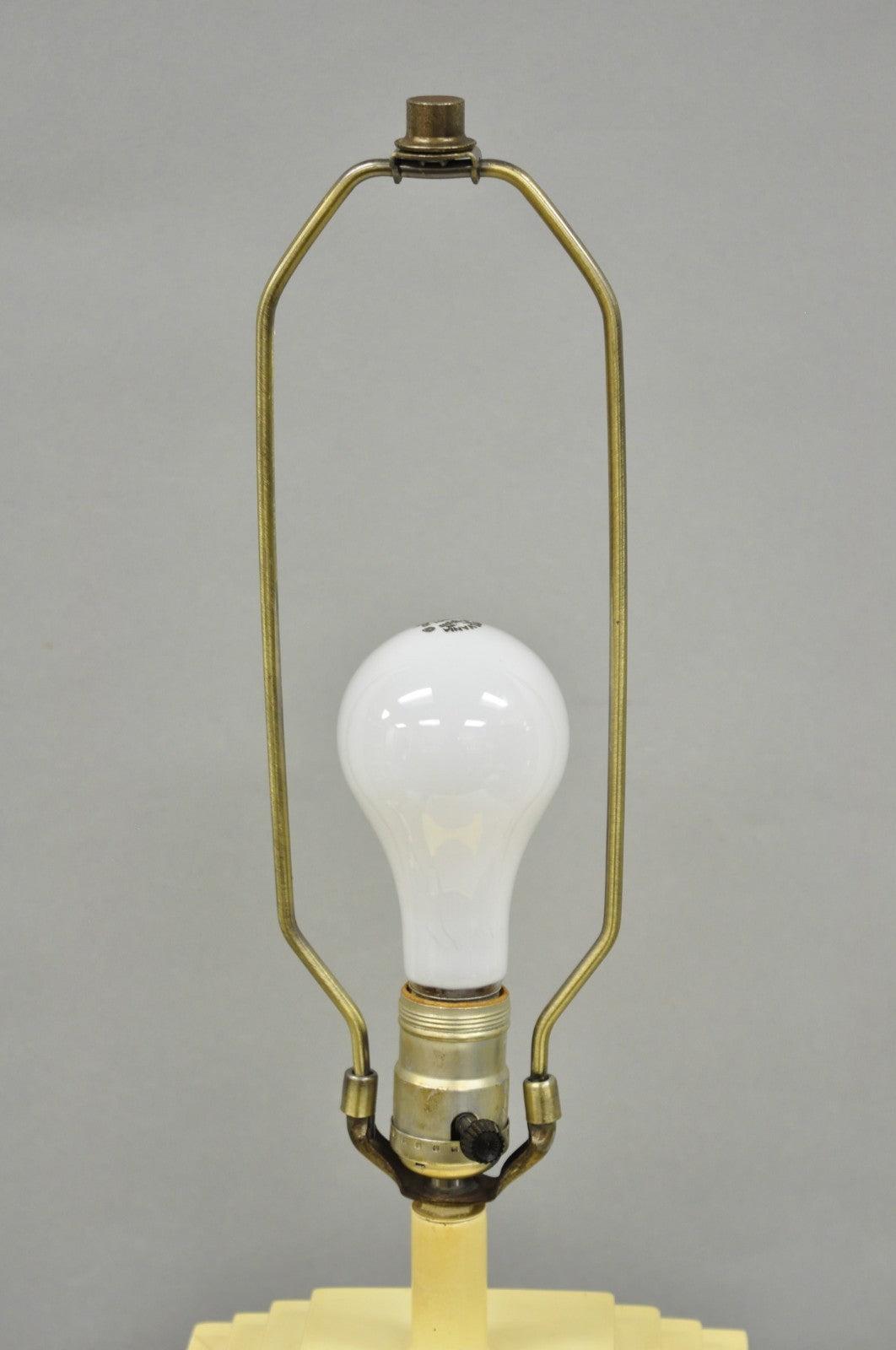 Vintage Blumberg Postmodern 1976 Mirrored Skyscraper Bone Lacquered Table Lamp