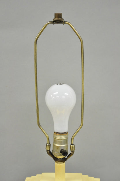 Vintage Blumberg Postmodern 1976 Mirrored Skyscraper Bone Lacquered Table Lamp