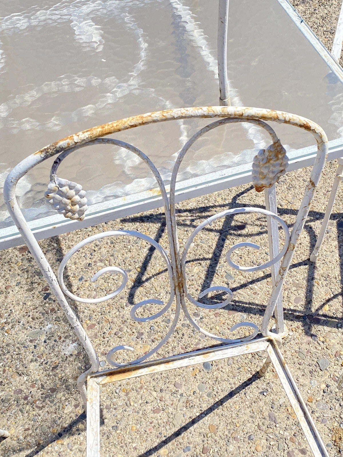Vintage John Salterini Grapevine Wrought Iron Garden Patio Dining Set - 7 Pc Set