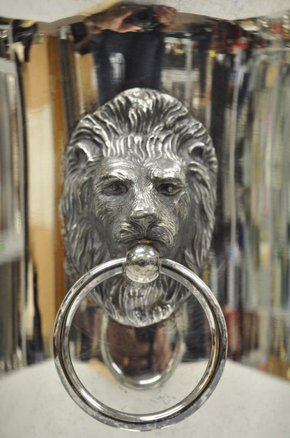 Vintage English Regency Silver Plated Lion Head Champagne Chiller Ice Bucket