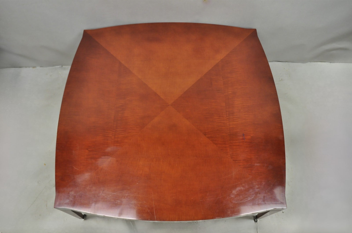 Baker Harlequin Modern Cross Inlay Top Large Coffee Cocktail Table on Wheels