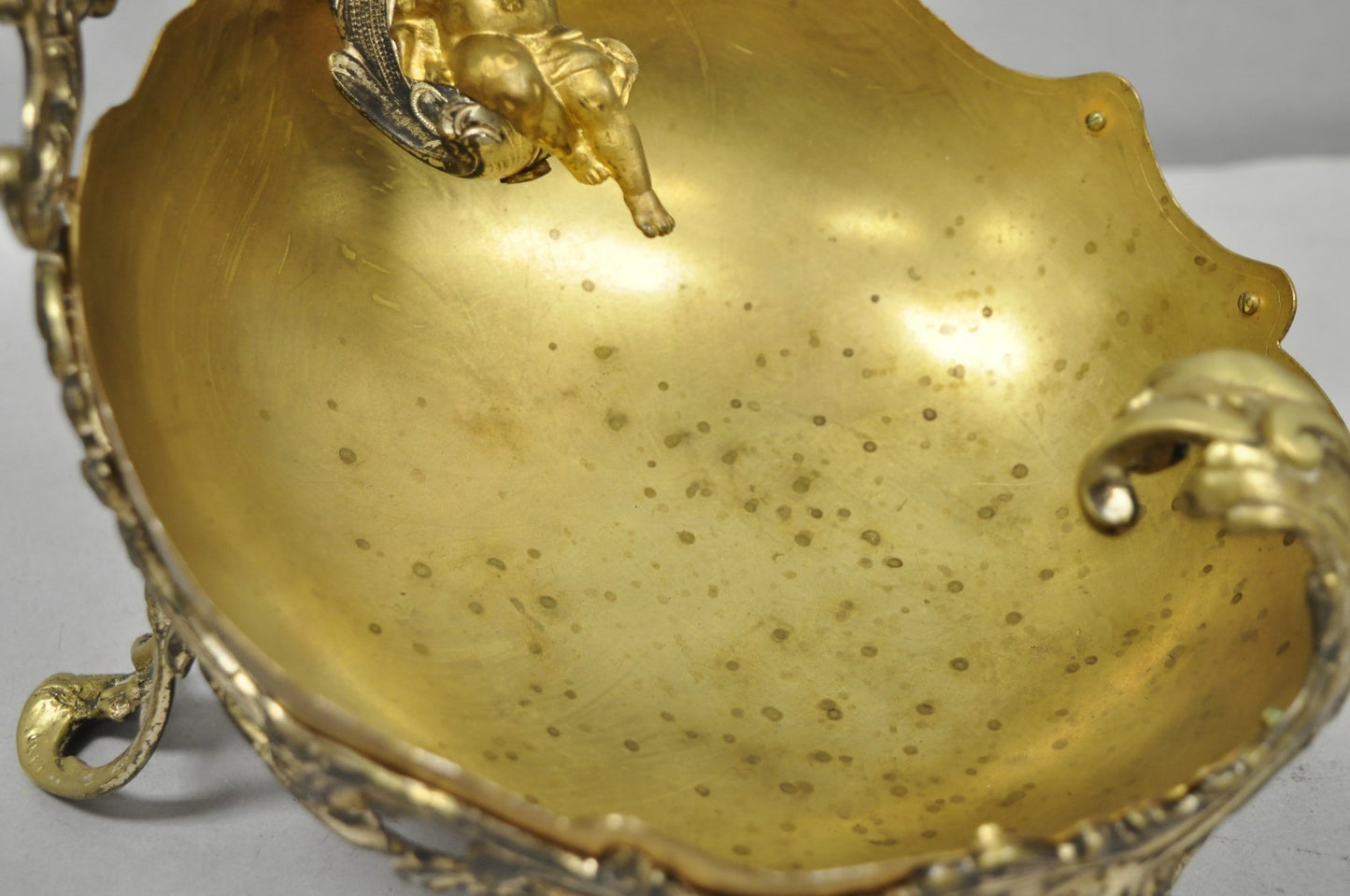 Antique French Louis XV Style Rococo Figural Bronze Cherub Centerpiece Epergne