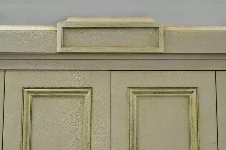 Decca French Neoclassical Louis XVI Style Cream & Gold Bar Cabinet Buffet (B)