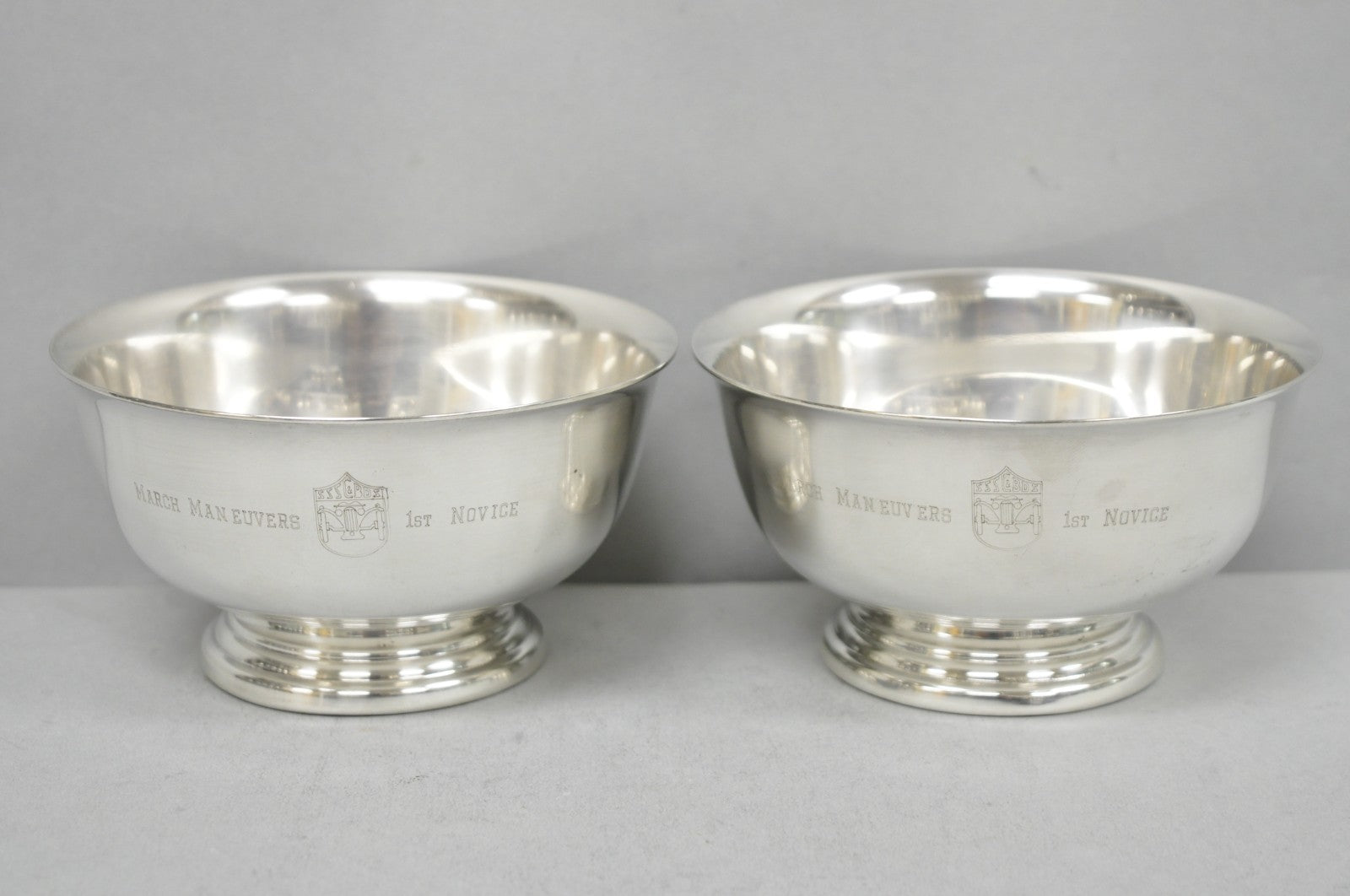 Vintage SSSC&BDS Car Club Silver Plated Award Footed Nut Bowl Dish - a Pair