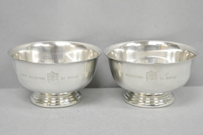 Vintage SSSC&BDS Car Club Silver Plated Award Footed Nut Bowl Dish - a Pair