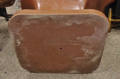 Vintage Mid Century Modern 1980s Brown Molded Plastic Hand Chair