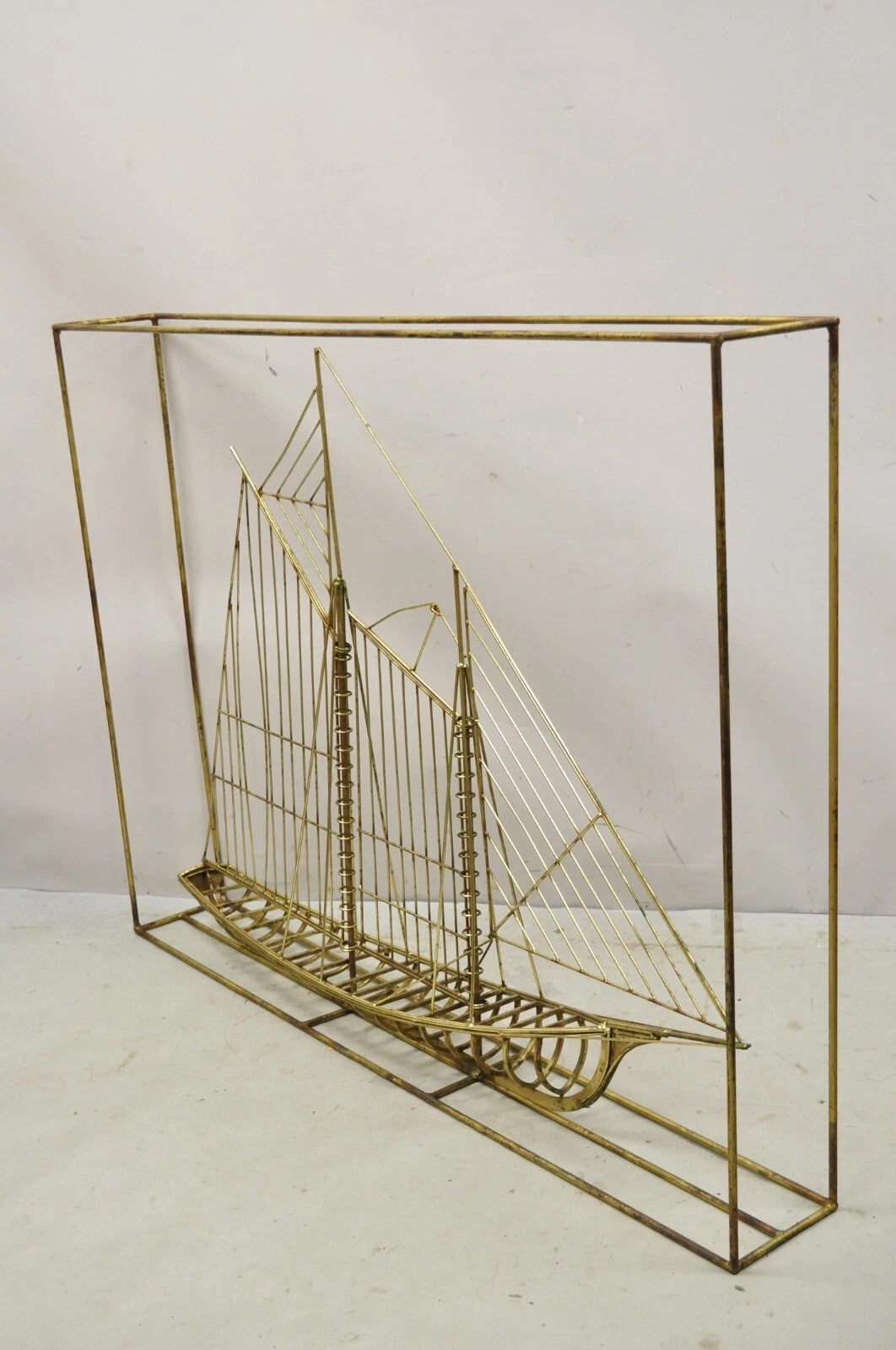 Curtis Jere Mid Century Modern Clipper Ship Large Metal 3D Sailboat Sculpture