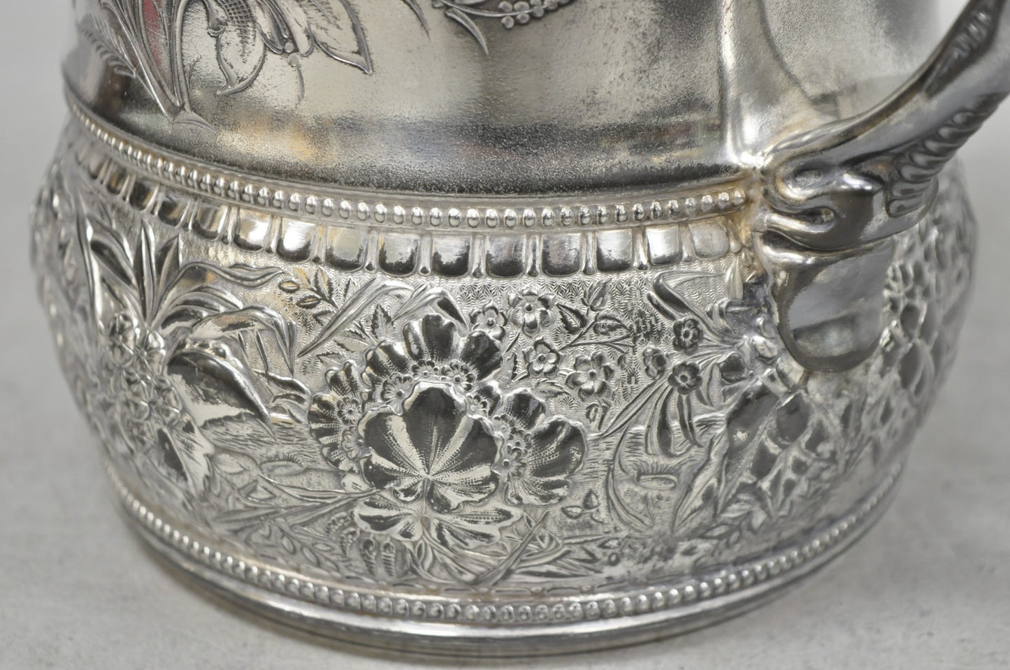 Wilcox Silver Plate Co Art Nouveau Silver Plated Duck Handle Coffee Pot Pitcher
