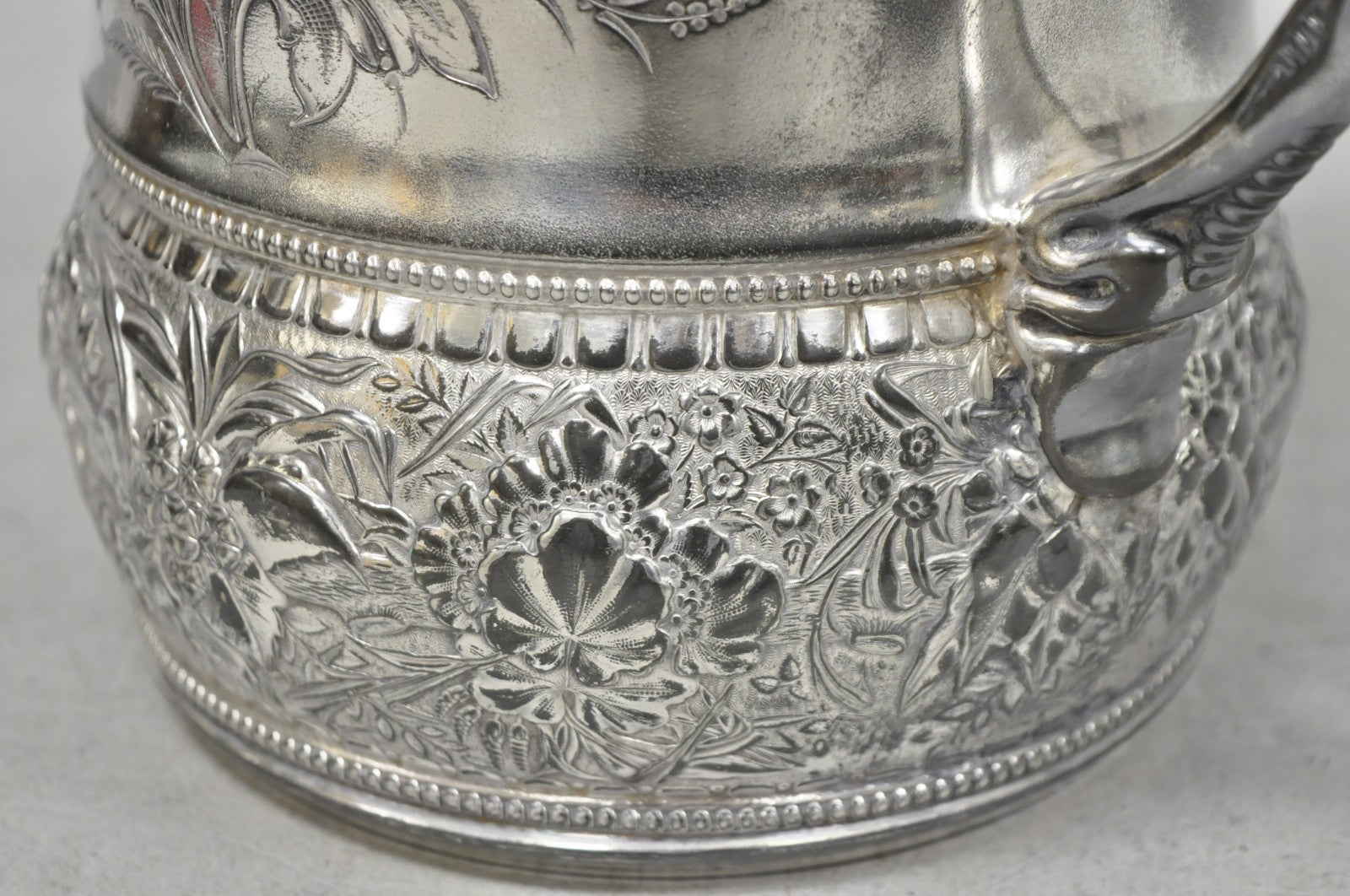 Wilcox Silver Plate Co Art Nouveau Silver Plated Duck Handle Coffee Pot Pitcher
