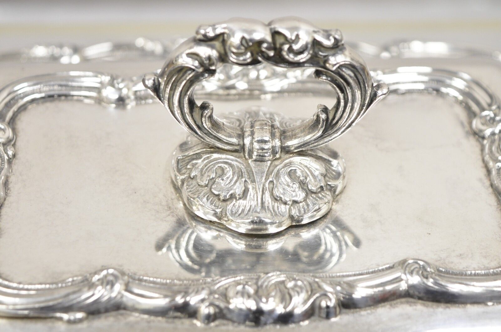Vintage Gorham Black Starr Silver Plated Lidded Vegetable Serving Platter Dish
