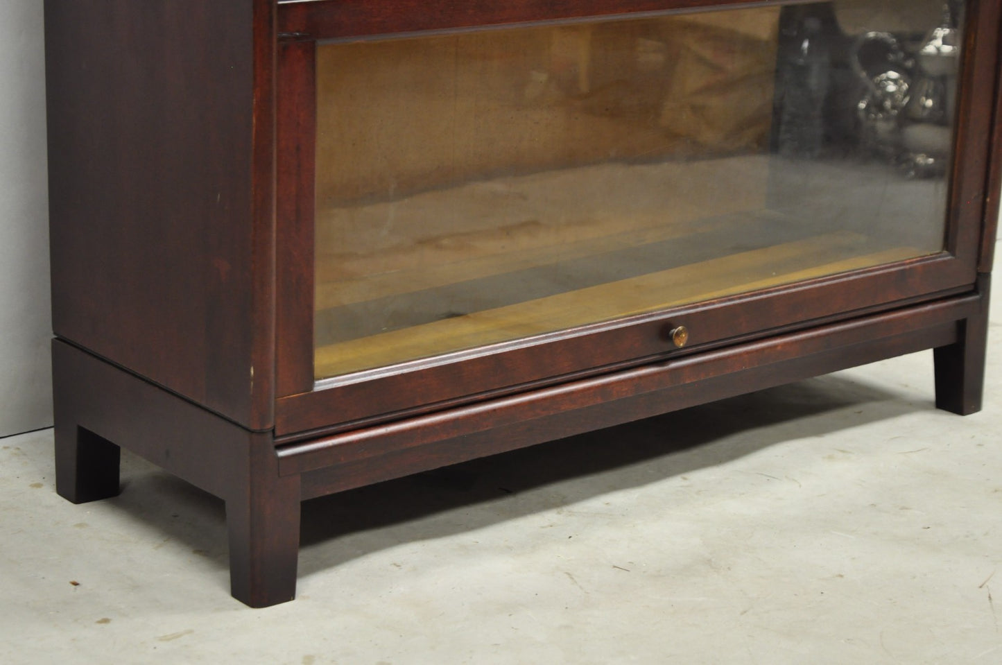 Antique Mahogany 4 Section Barrister Bookcase Glass Door Stacking Lawyer Cabinet
