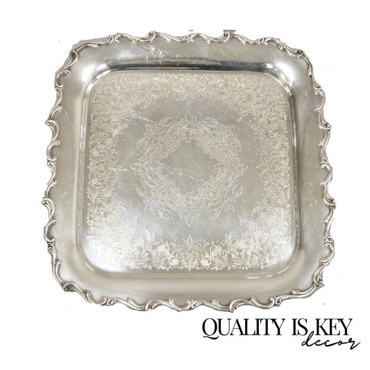 Webster Wilcox International Silver 7228 Joanne Square Serving Platter Tray
