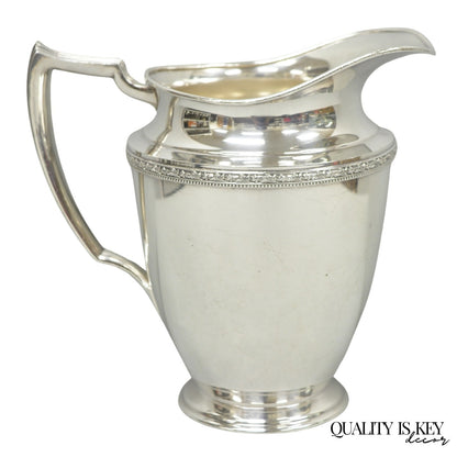Vintage WMA Rogers Victorian Silver Plated Bulbous Footed Water Pitcher
