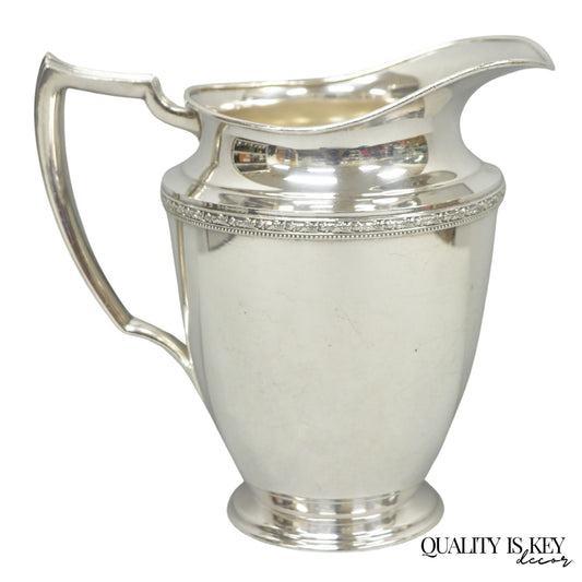 Vintage WMA Rogers Victorian Silver Plated Bulbous Footed Water Pitcher