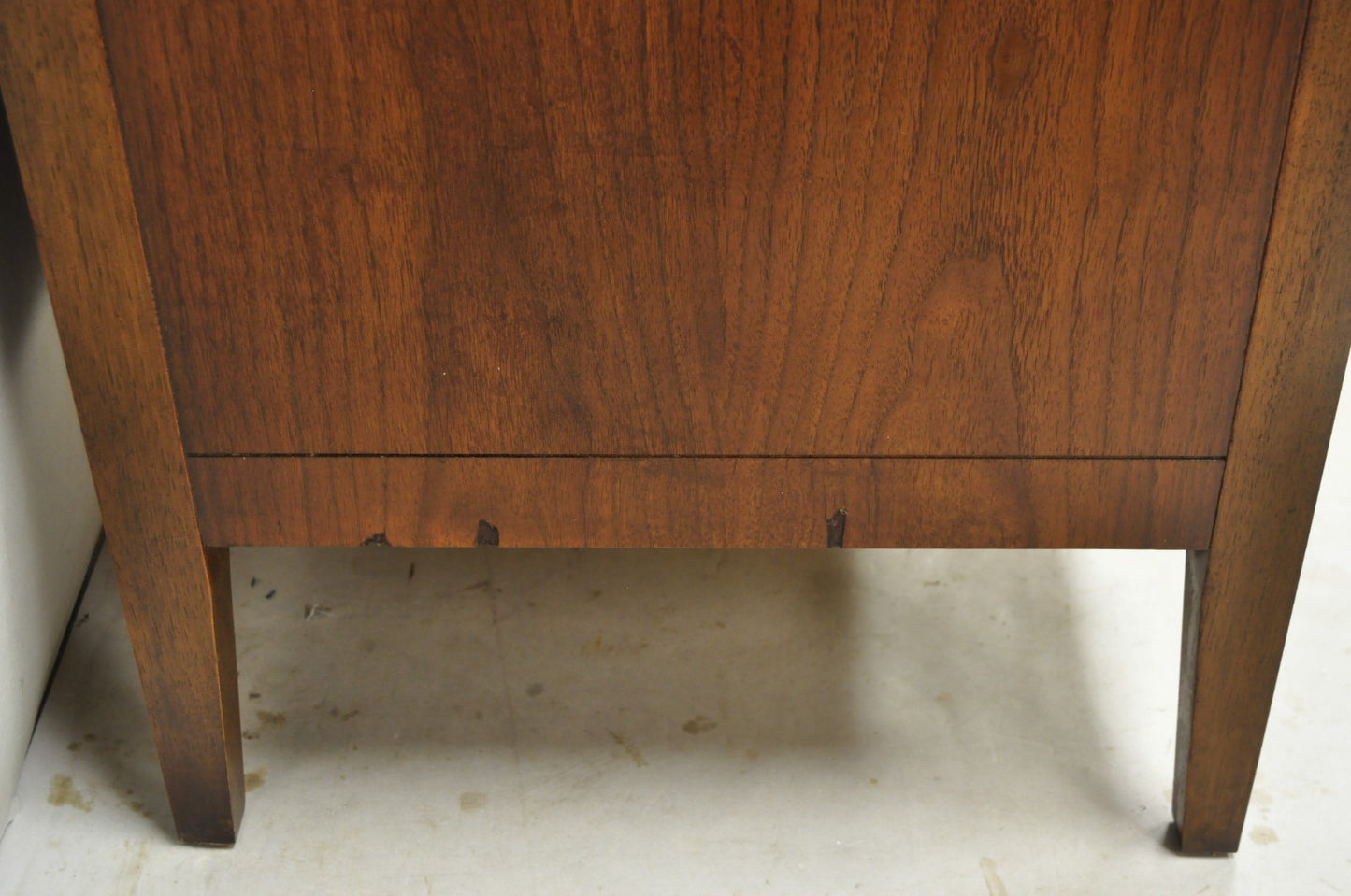 Vintage Drexel Mid Century Modern Walnut 5 Drawer Tall Chest Dresser Highboy