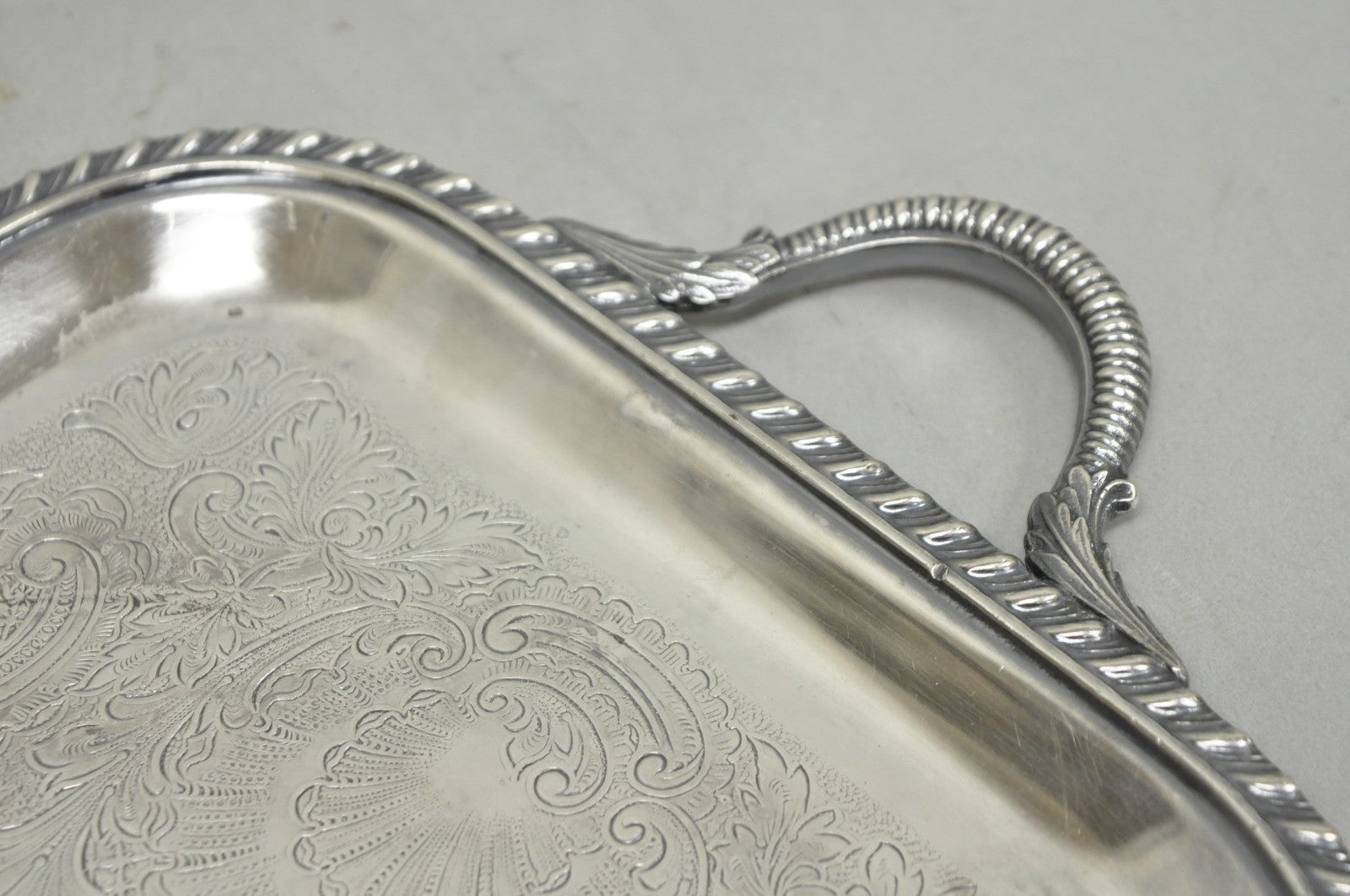 Vintage Black Starr & Gorham Silver Plated Narrow Serving Platter Bar Tray