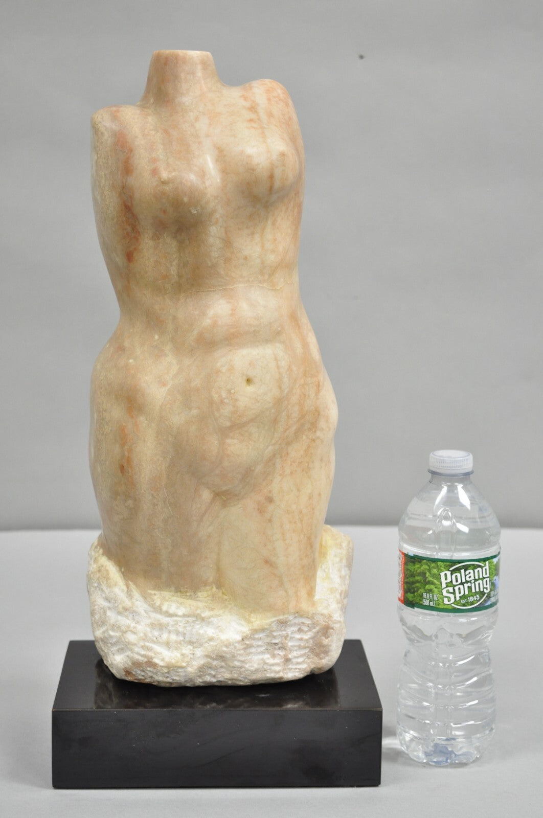 Morton Gaffin Female Nude Bust Modernist Carved Peach Alabaster Sculpture