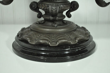 Antique Victorian Spelter & Marble Figural Mermaid Centerpiece Bowl Vase Epergne