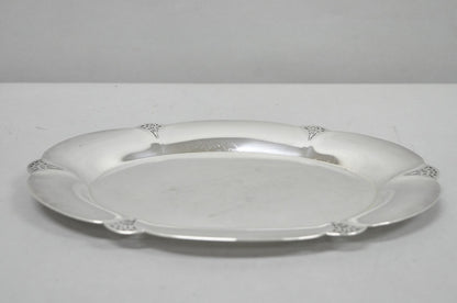 Vintage Art Deco WM Rogers 411 Silver Plated Small Oval Scalloped 11" Dish Tray