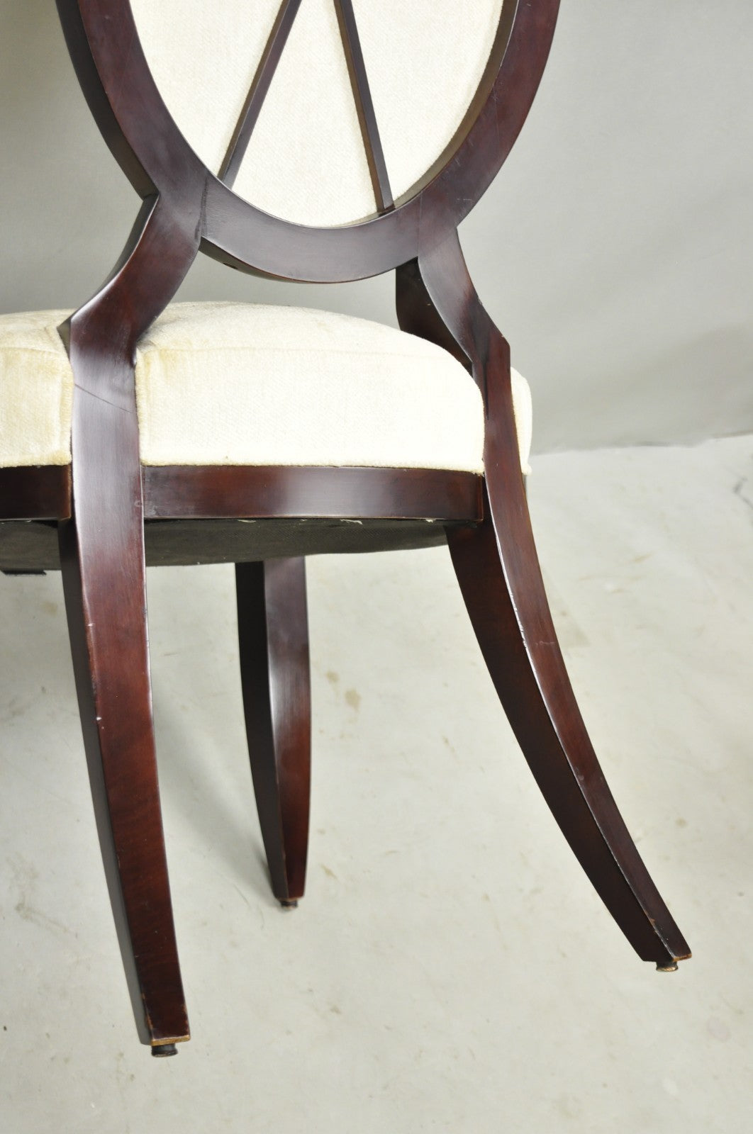 Barbara Barry for Baker Oval X-Back Mahogany Stain Dining Chairs - Set of 6