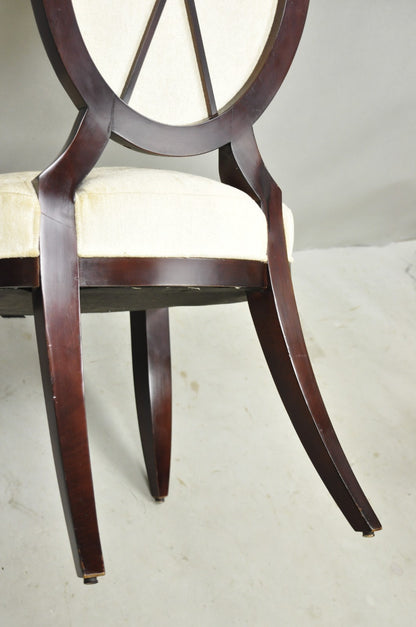 Barbara Barry for Baker Oval X-Back Mahogany Stain Dining Chairs - Set of 6