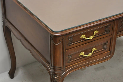 Vintage French Country Provincial Louis XV Style Walnut Office Writing Desk