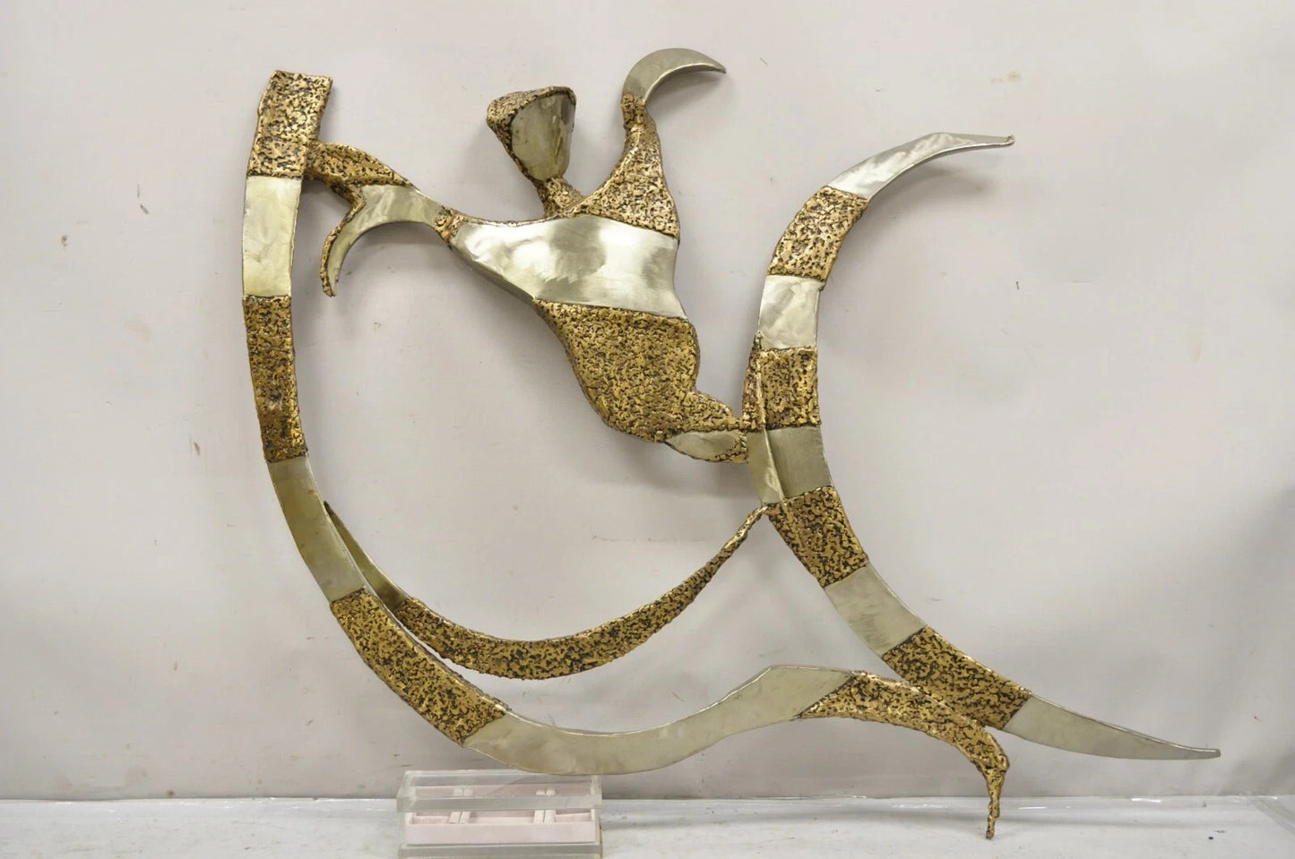 Colbert Collins 1986 Male and Female Dancers Brutalist Wall Sculptures 2 Pc Set