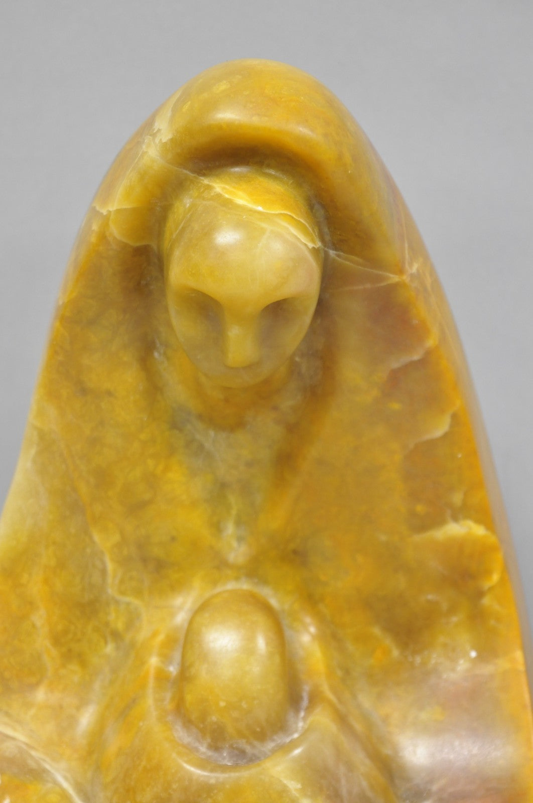 Vintage Seymour Shuren Modern Carved Alabaster Mother & Child Figure Sculpture