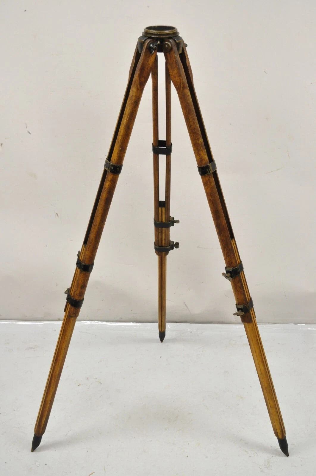 Antique Keuffel & Esser Co 141547 Surveyors Compass in Case w Wooden Tripod Base