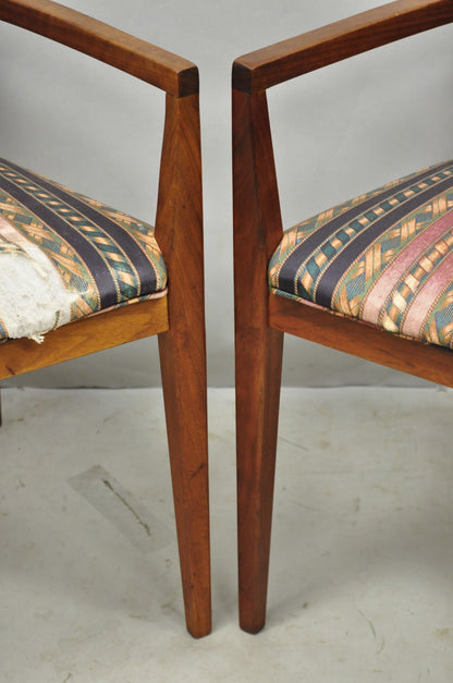Vintage Mid Century Modern Walnut Dining Room Chairs by Dillingham - Set of 6