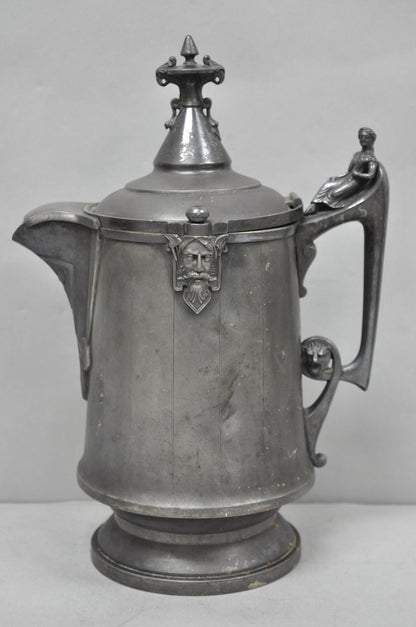 Antique Renaissance Reed & Barton Figural Silver Plated Coffee Water Pitcher