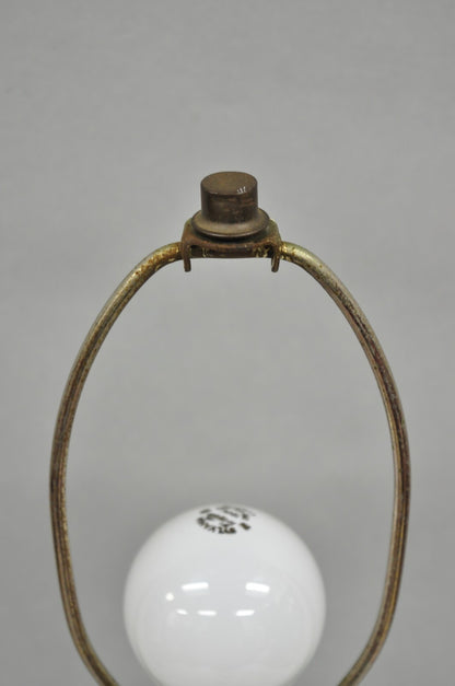 Vintage Chinoiserie Japanese Porcelain Cylinder Oriental Painted Table Lamp