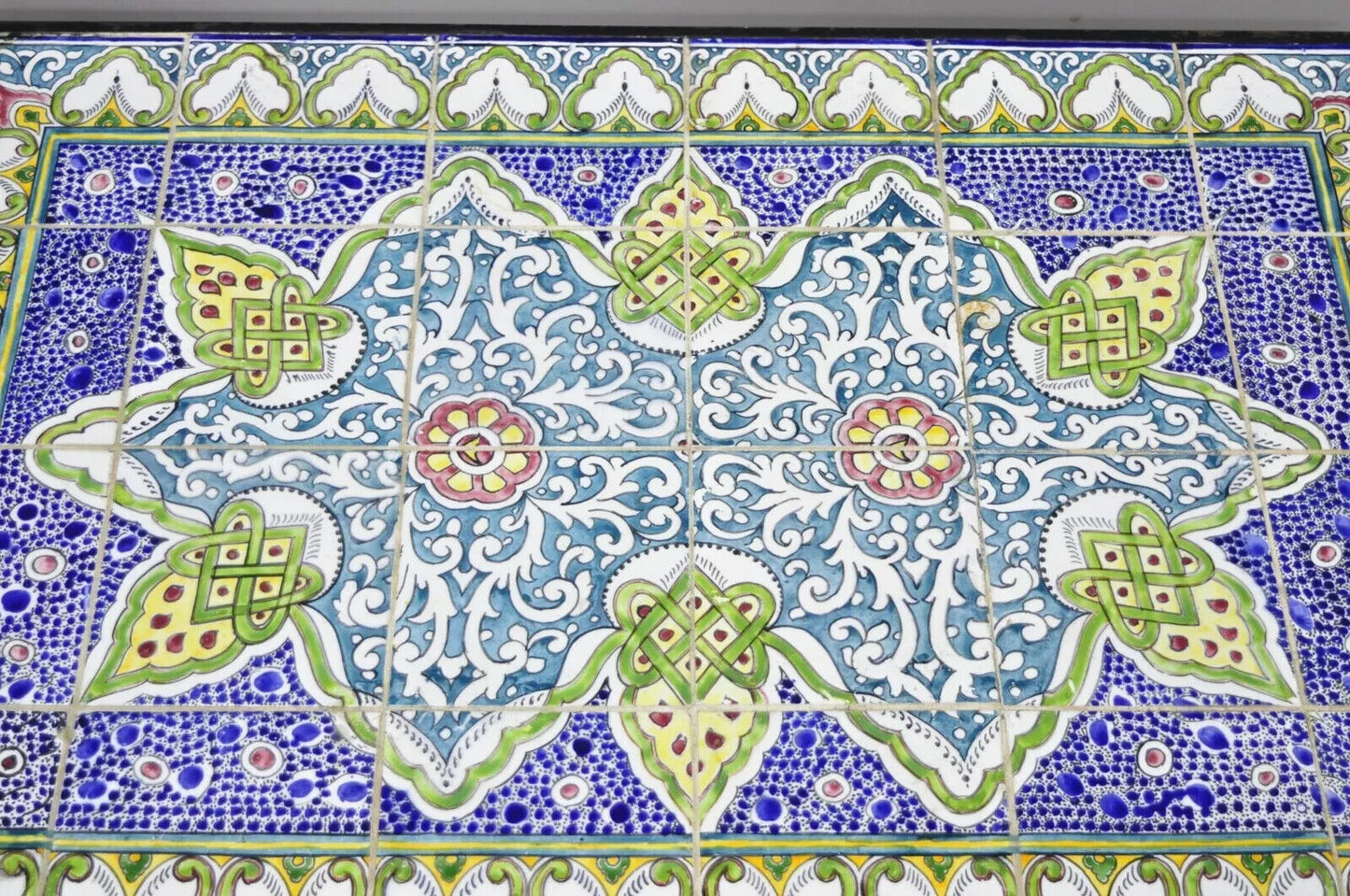 Arts & Crafts Ceramic California Tile Wrought Iron Coffee Table attr. Catalina