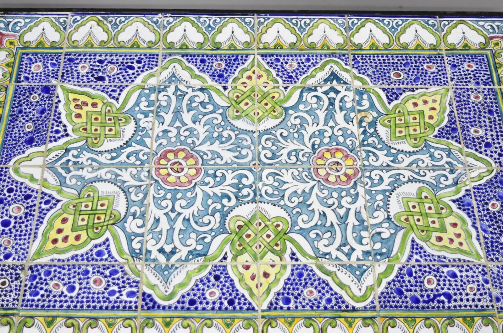 Arts & Crafts Ceramic California Tile Wrought Iron Coffee Table attr. Catalina