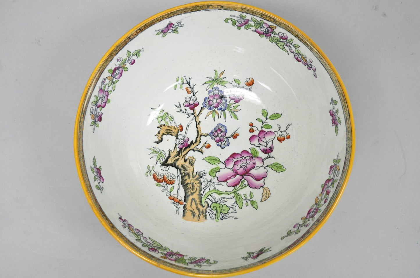Antique Edge Malkin & Co Indian Tree English Transferware Porcelain Serving Bowl