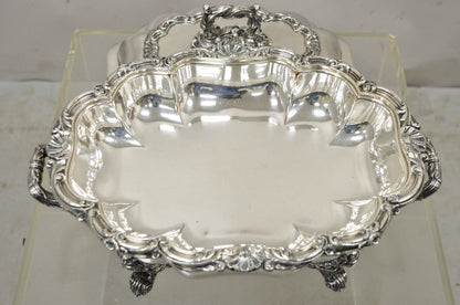 Georgian English Sheffield Ornate Scalloped Lidded Serving Dish Food Warmer