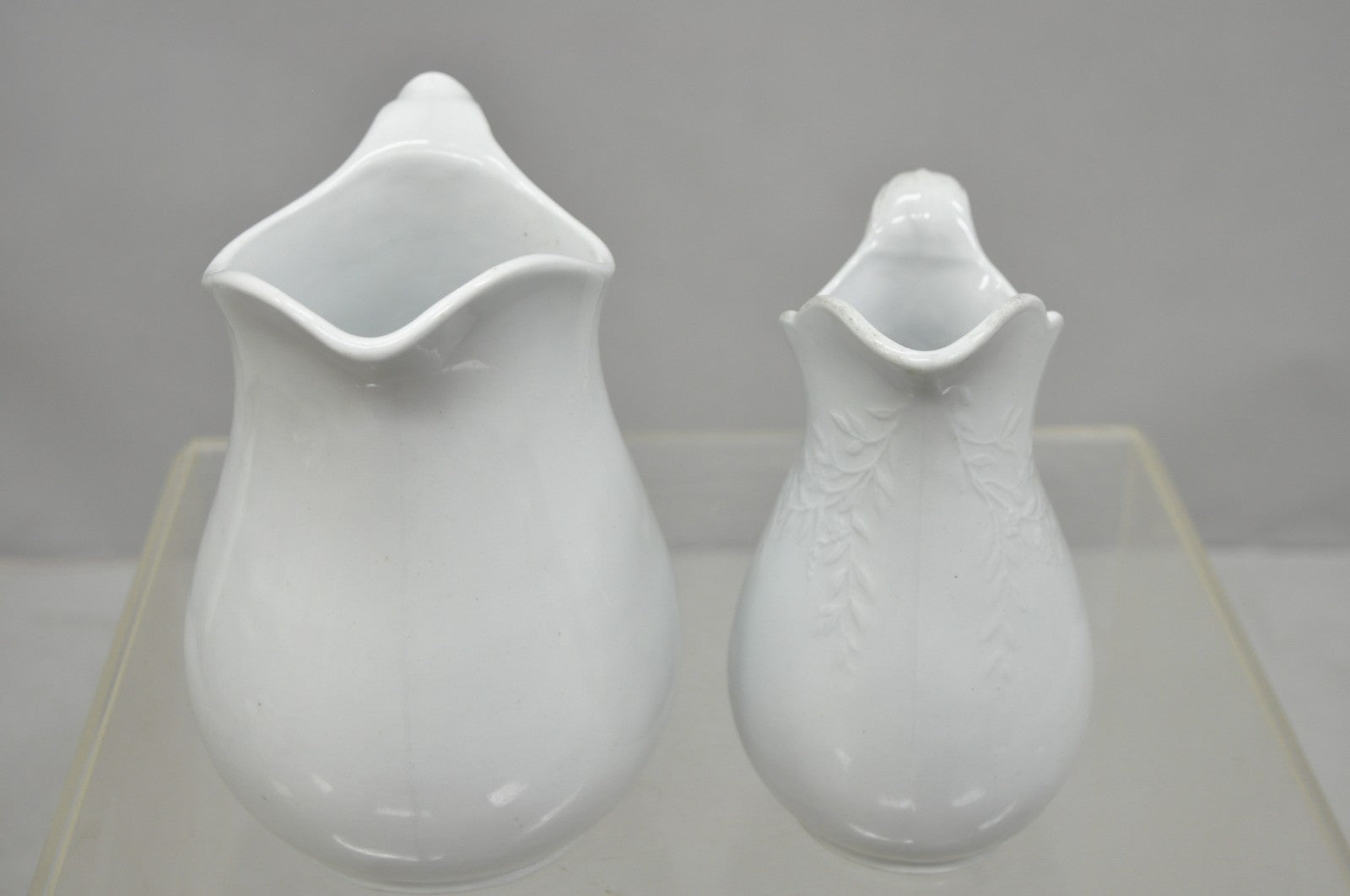 English Ironstone Imperial Hope & Carter Burgess Goddard Water Pitchers Set of 2