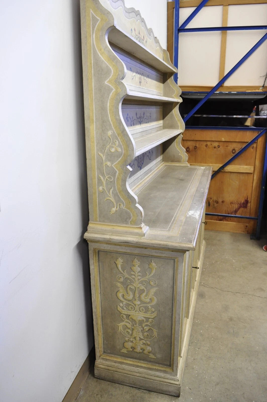 Italian Provincial French Country Large Cupboard Cabinet Hutch by Trouvailles