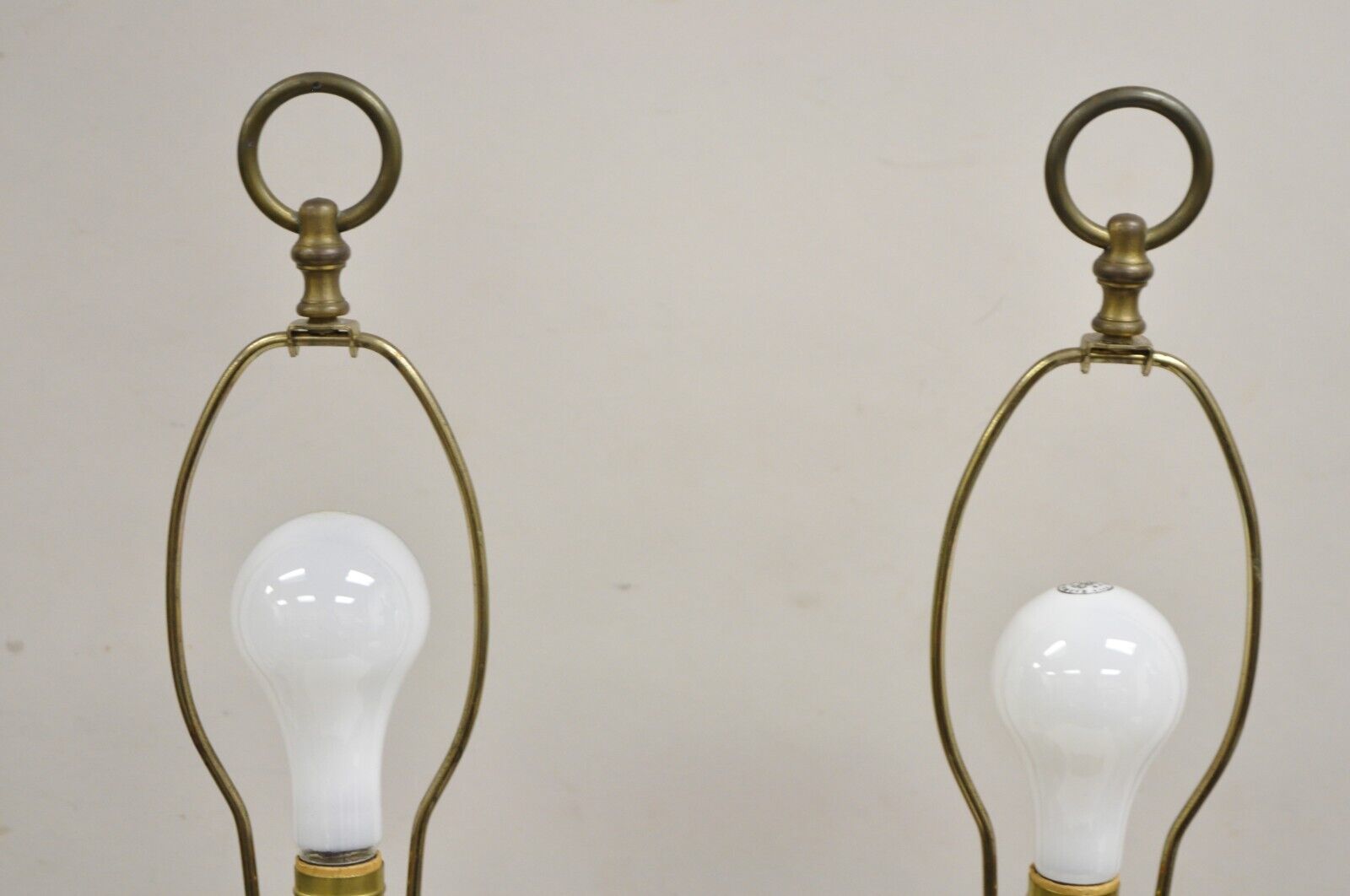 Chinoiserie Patinated Brass Square Jardiniere Table Lamp by Wildwood - a Pair