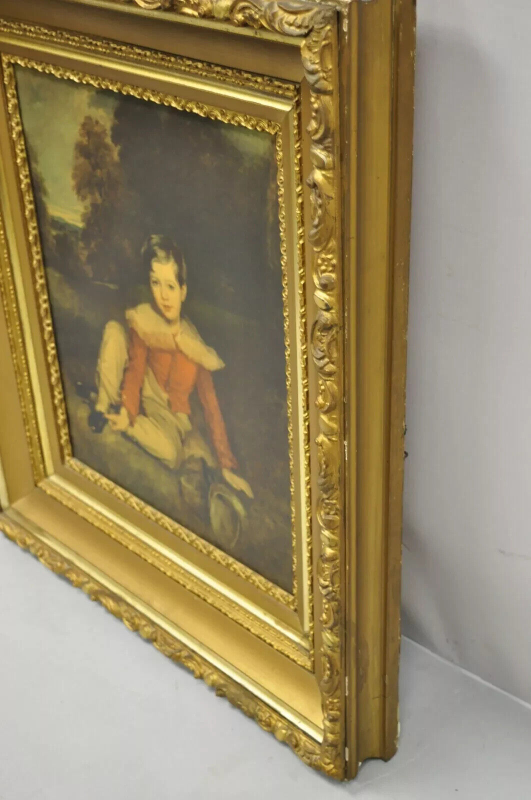 Vintage Gold Frame Hans Volkmann Art Print Little Princess Girl Lord Seaham Boy