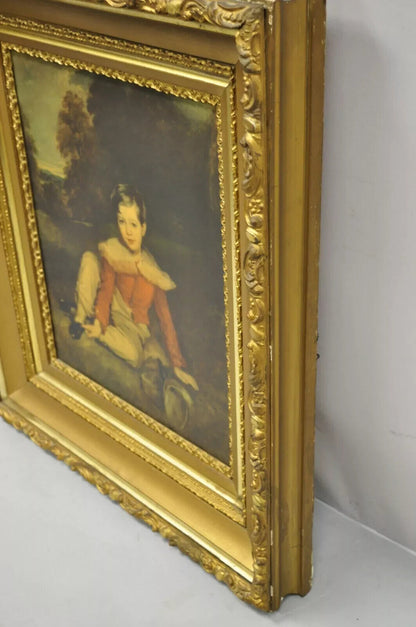 Vintage Gold Frame Hans Volkmann Art Print Little Princess Girl Lord Seaham Boy