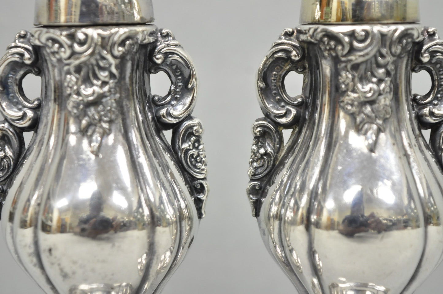Vintage Wallace Baroque Ornate Silver Plated Salt & Pepper Shakers - a Pair