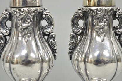 Vintage Wallace Baroque Ornate Silver Plated Salt & Pepper Shakers - a Pair