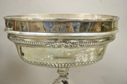 Antique French Rococo Silver Plated Cherub Dome Centerpiece Fruit Bowls - Pair