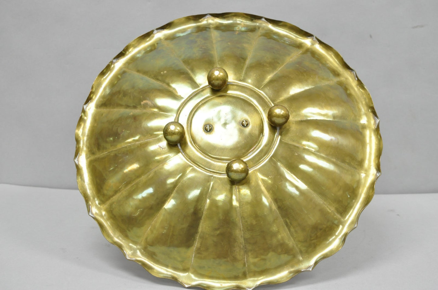 Vintage Art Nouveau Brass Figural Nude Woman Centerpiece Compote Dish Bowl