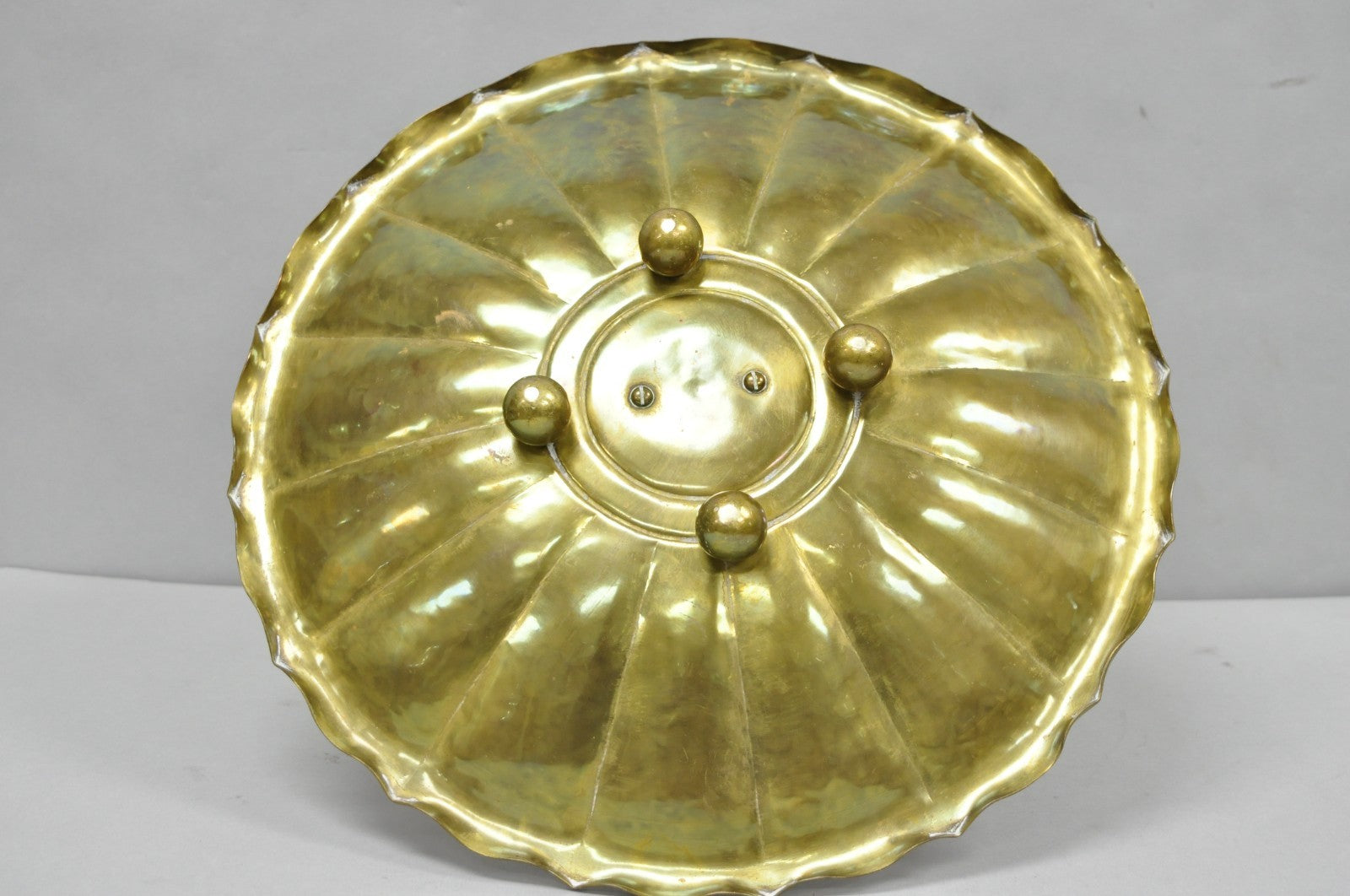 Vintage Art Nouveau Brass Figural Nude Woman Centerpiece Compote Dish Bowl
