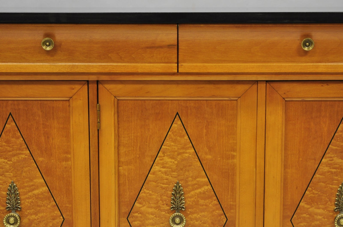 Thomasville Grand Classics Empire Biedermeier Maple & Granite Sideboard Credenza