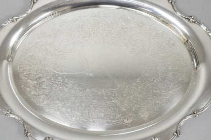 Vintage 1847 Rogers Bros "Reflection" Silver Plated Oval Serving Platter Tray