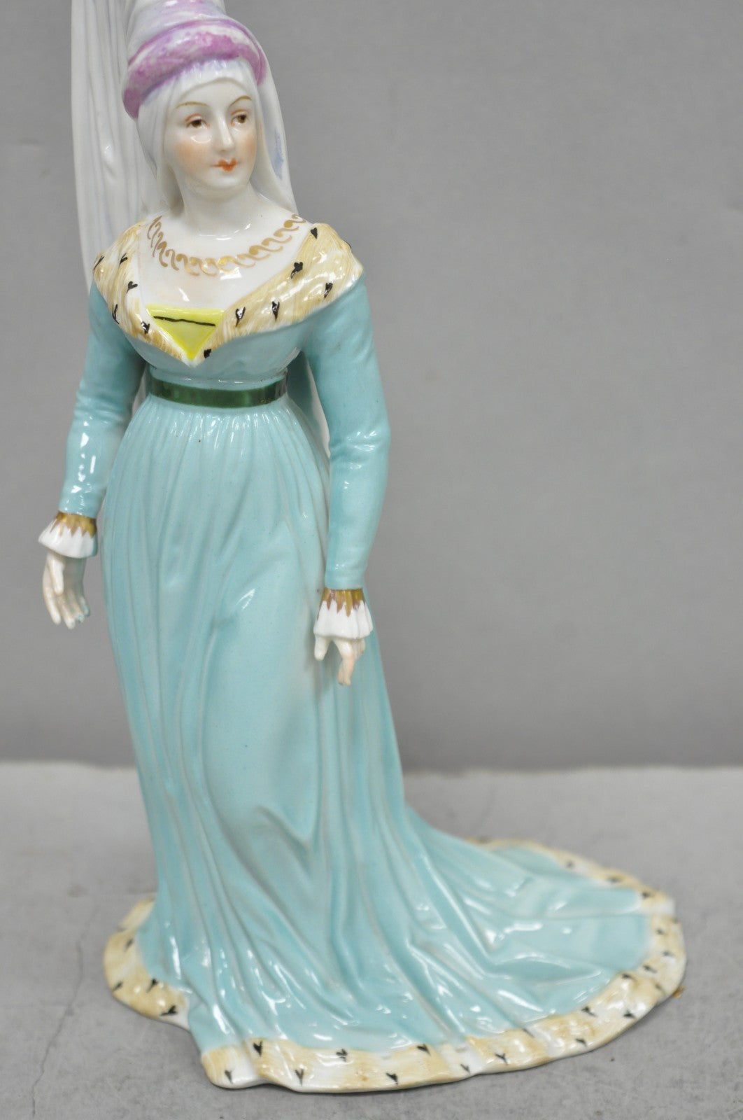 Antique Carl Thieme Potschappel German Dresden Porcelain Medieval Lady Figurine